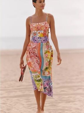 Anthropologie Celandine x Emily Carter Sleeveless Beaded Midi Dress NWT M GWP